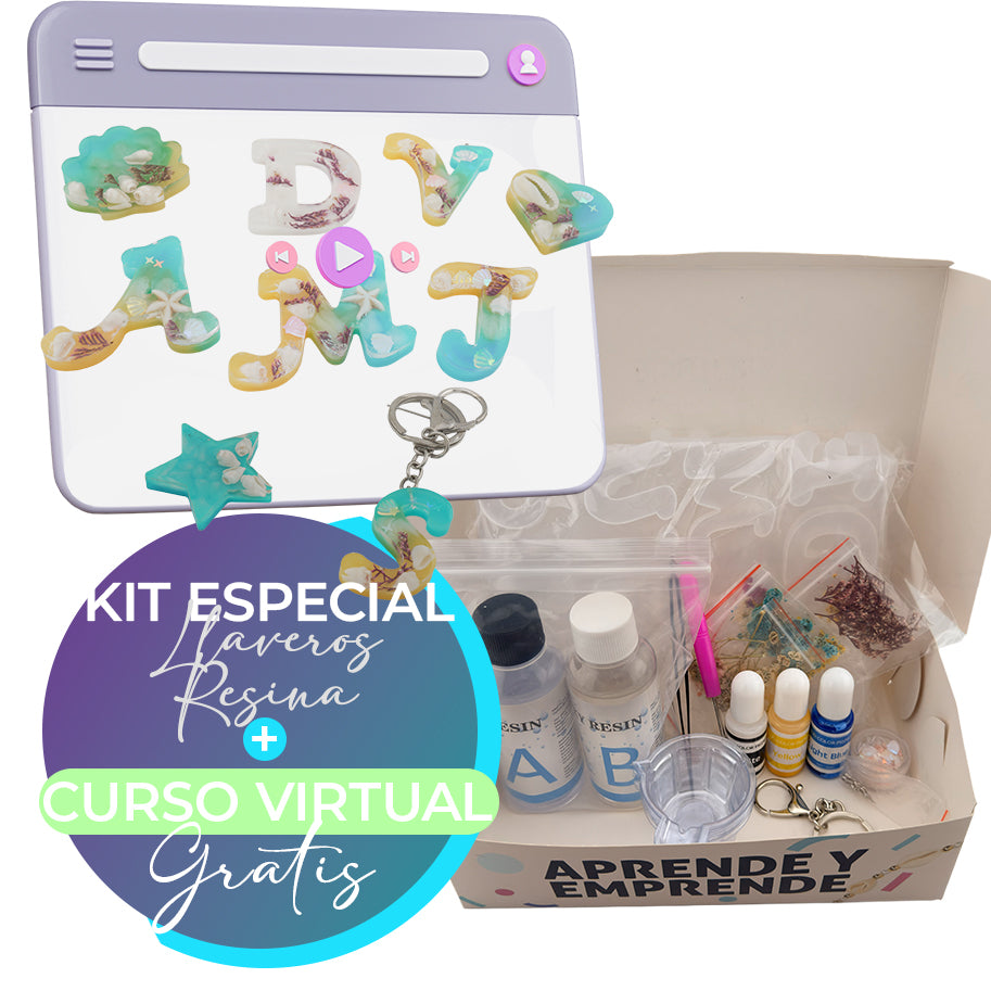 Kit Llaveros De Resina + Curso Virtual Gratis