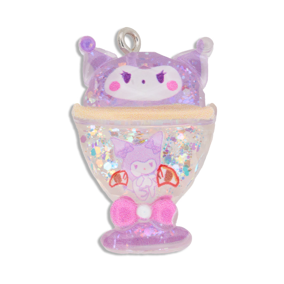Dije Postre Kuromi Con Glitter Acrílico