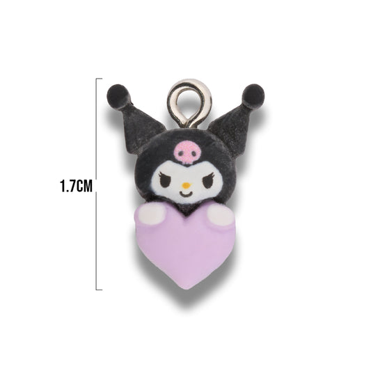 Dije Acrílico Kuromi Corazón Lila