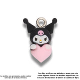 Dije Acrílico Kuromi Corazón Rosa