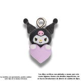Dije Acrílico Kuromi Corazón Lila