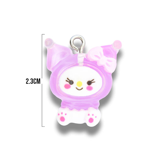 Dije Kuromi Lila Kawaii Transparente Acrílico