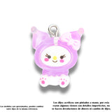 Dije Kuromi Lila Kawaii Transparente Acrílico