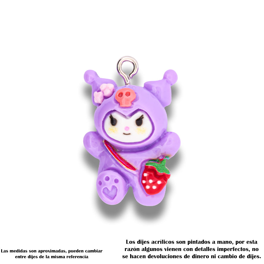 Dije Acrílico Kuromi Bolsito