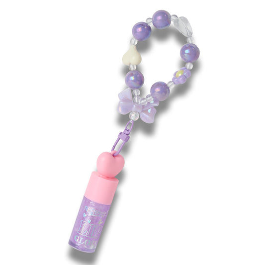 Llavero Lila + Gloss Para Labios
