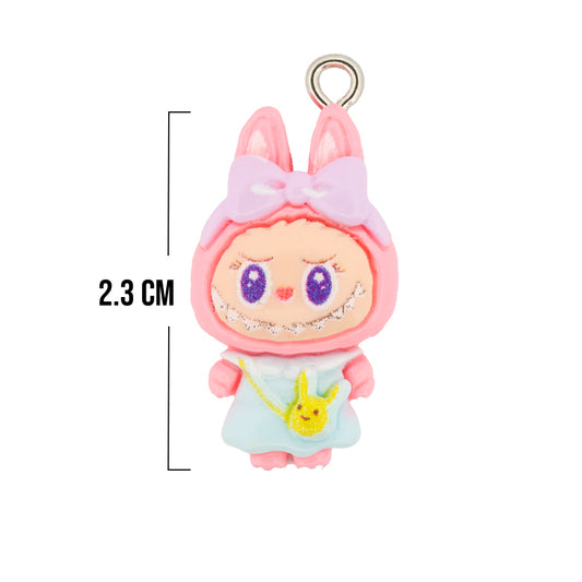 Dije Labubu Baby Rosado Acrílico