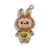 Dije Labubu Cafe Con Glitter Acrílico