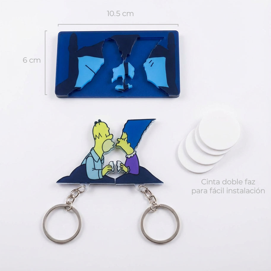 Llavero Mágico Homero y Marge
