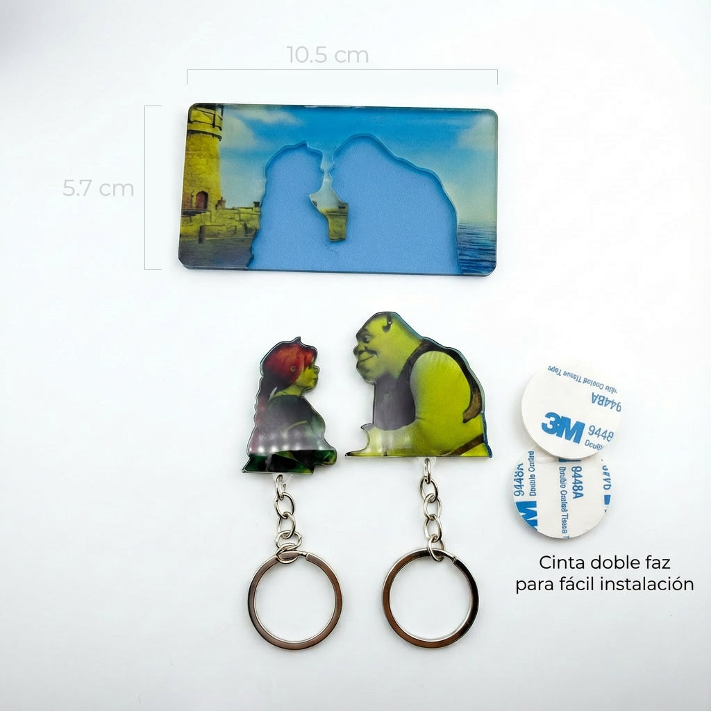 Llavero Mágico Shrek y Fiona