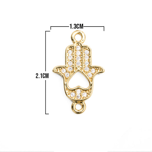 Dije Mano Hamsa Pulsera Dorado Rodinado