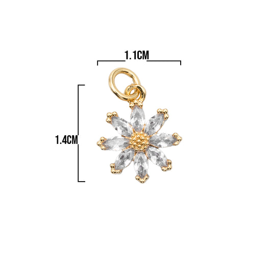 Dije Margarita Cristal Collar Piedra Blanca Rodinado