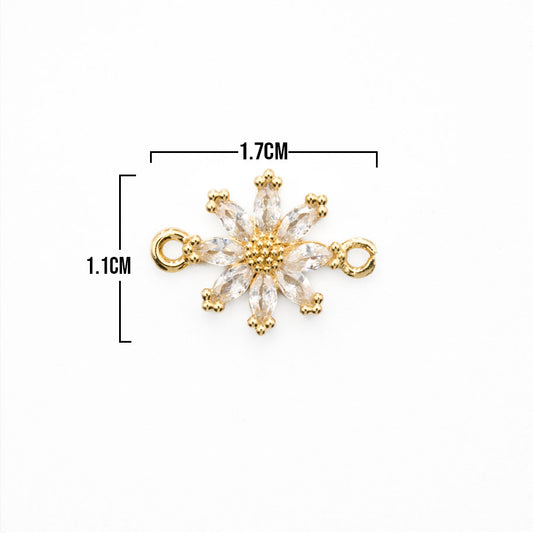 Dije Margarita Cristal Pulsera Piedra Blanca Rodinado