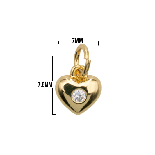 Minidije Corazón Collar Dorado Rodinado