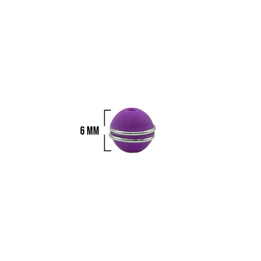 Bola Neopreno 2 Argollas Plateadas / Morado