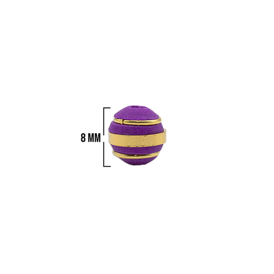 Bola Neopreno 3 Argollas Doradas 8mm / Morado