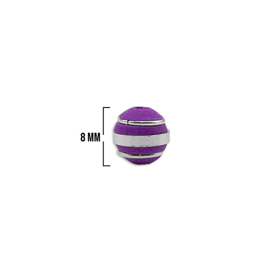 Bola Neopreno 3 Argollas Plateadas 8mm / Morado
