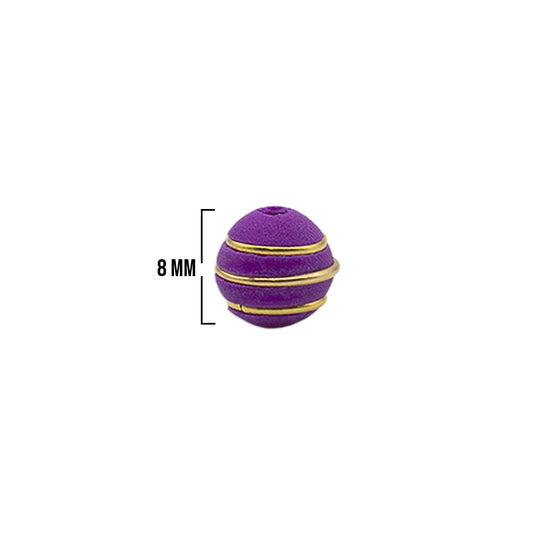 Bola Neopreno 3 Argollas Delgadas Doradas 8mm / Morado