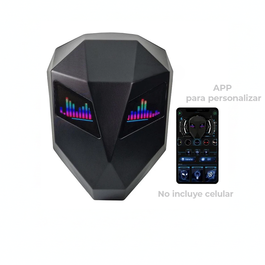 Maleta Mediana Led Negra Ojos