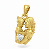 Mamá e Hija Corazon Piedra Blanca Dorado Rodinado