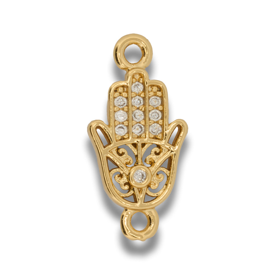 Dije Mano Hamsa Pequeña Pulsera Dorado Rodinado