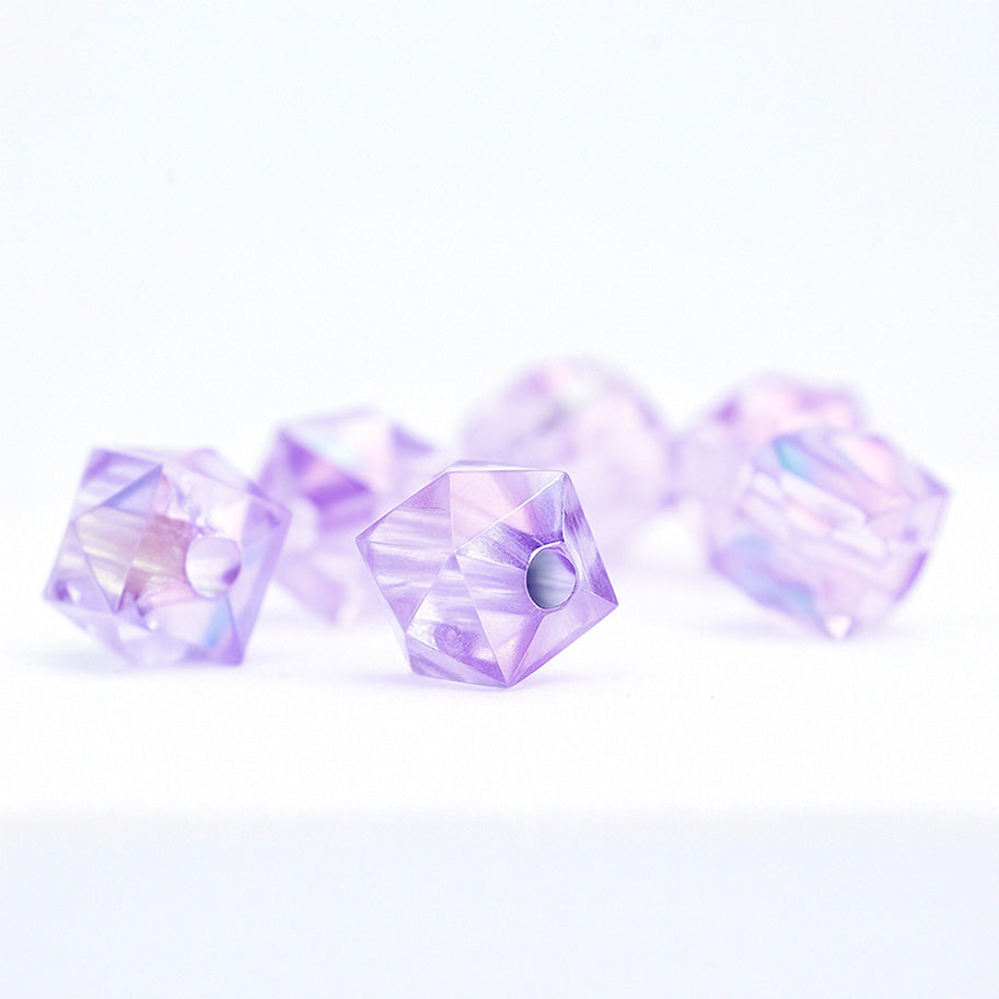 Cubo Faceteado Lila Boreal 10mm