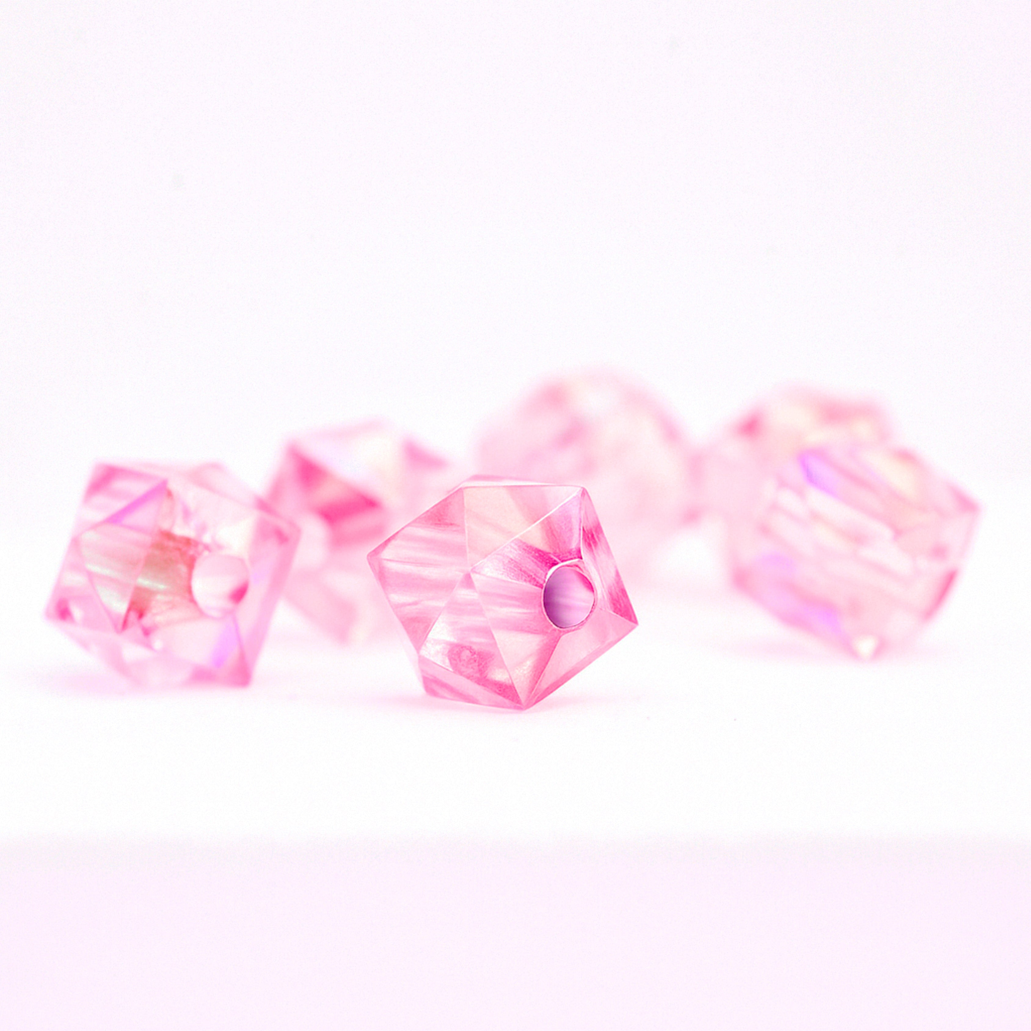 Cubo Faceteado Rosado Boreal 10mm