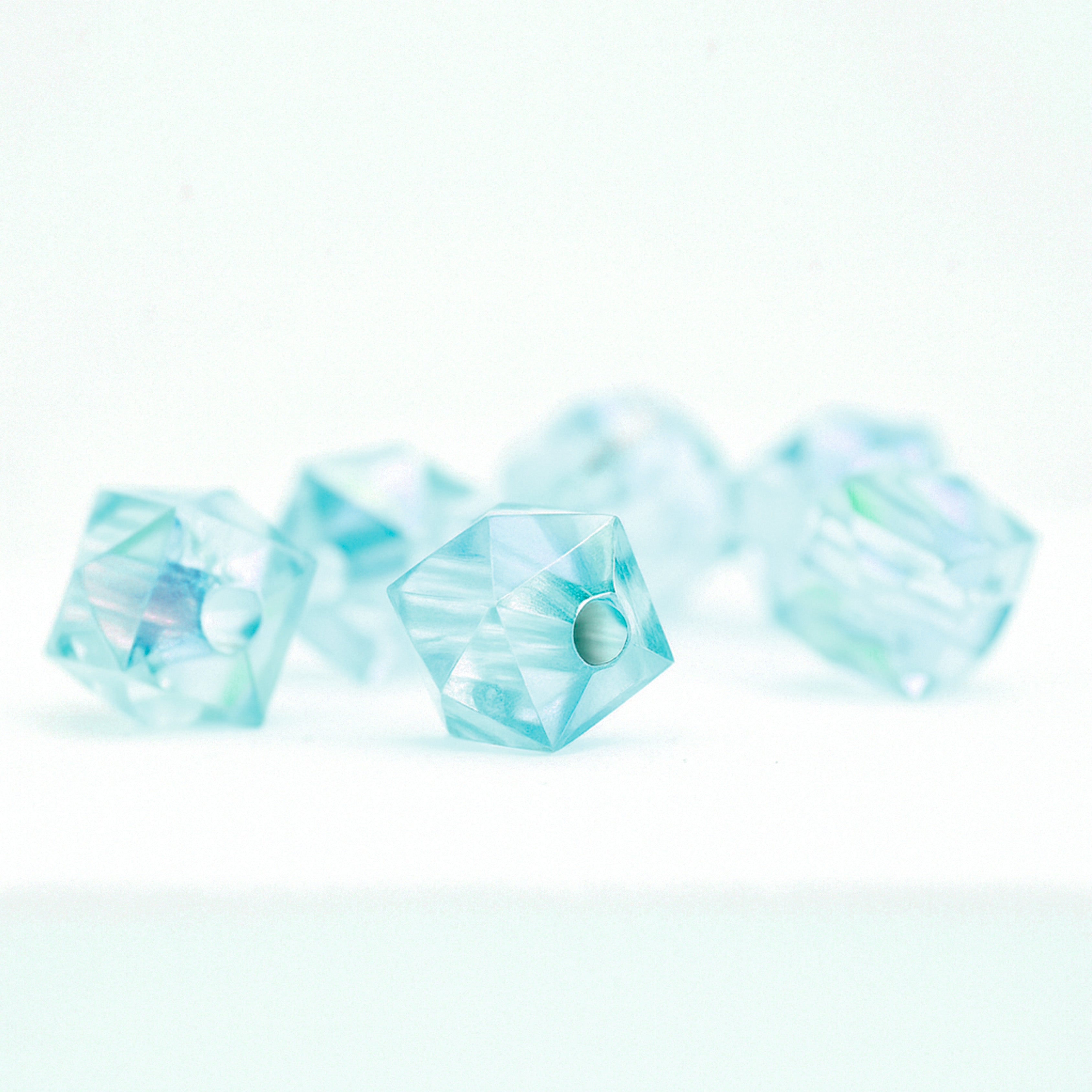 Cubo Faceteado Azul Boreal 10mm