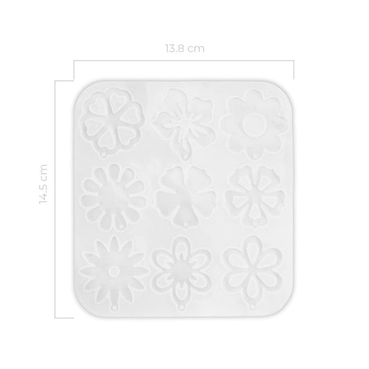 Molde De Silicona Flores 13cm x 14cm Para Resina