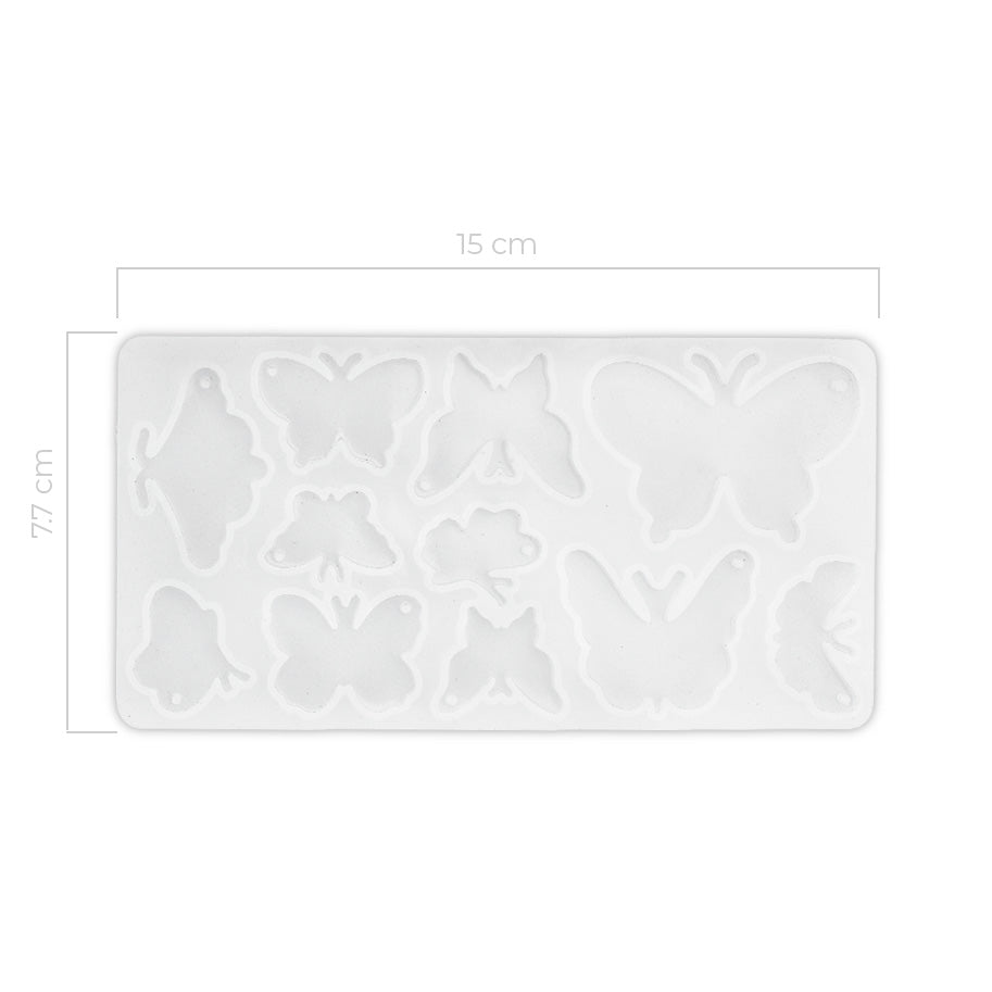 Molde De Silicona Mariposas 15cm x 7.7 cm Para Resina