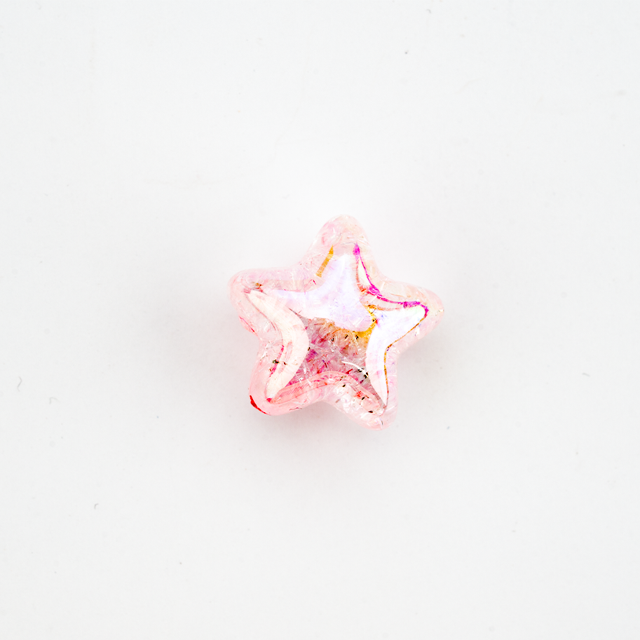Estrella Craquelada Pasador Acrílico Perlado Surtido x Unidad