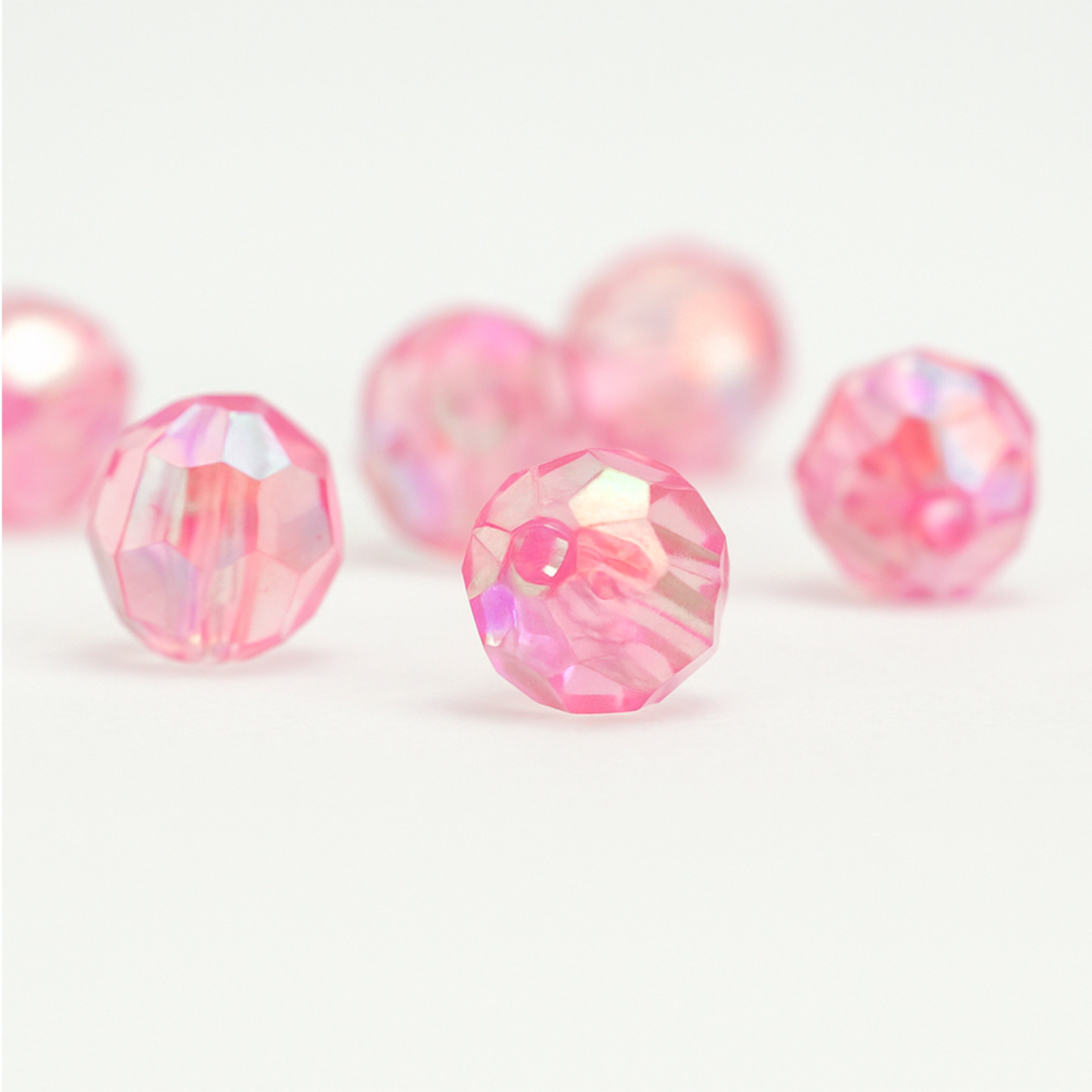 Bola Faceteada Rosado Boreal 8mm