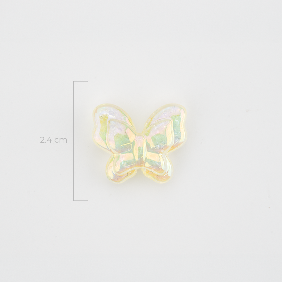 Mariposa Craquelada Pasador Acrílico Perlado Surtido x Unidad
