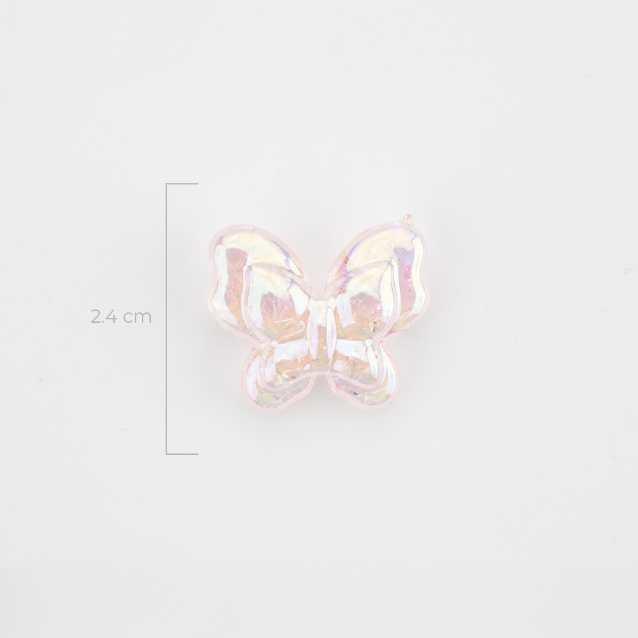 Mariposa Craquelada Pasador Acrílico Perlado Surtido x Unidad