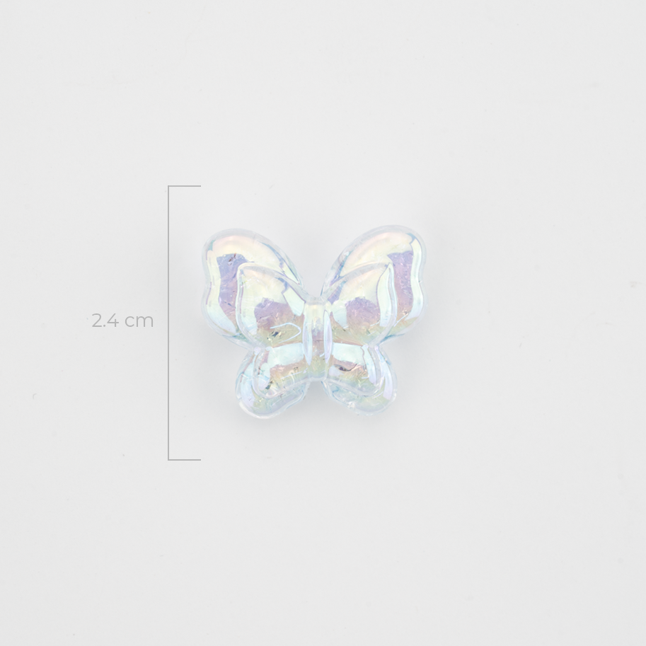 Mariposa Craquelada Pasador Acrílico Perlado Surtido x Unidad