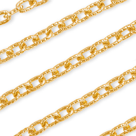 Cadena Eslabón Ovalado Diamantado En Aluminio x Metro