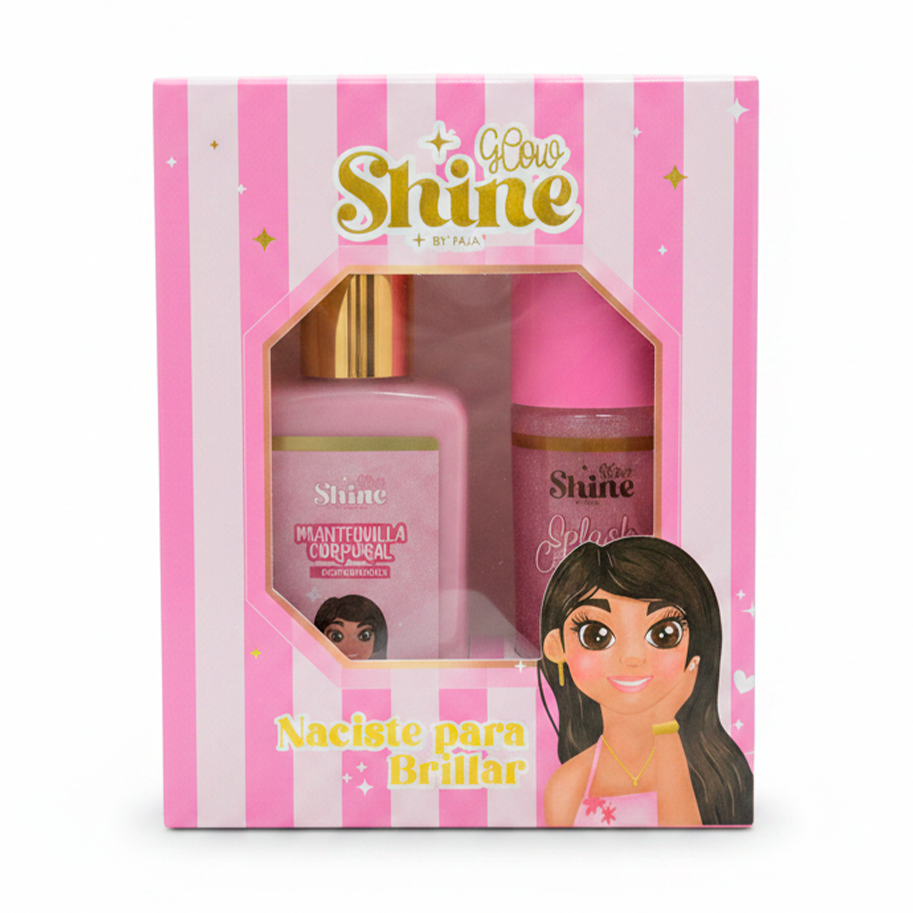 Mini Kit Glow Shine Rosado mantequilla splash BY YAJA x 250ml