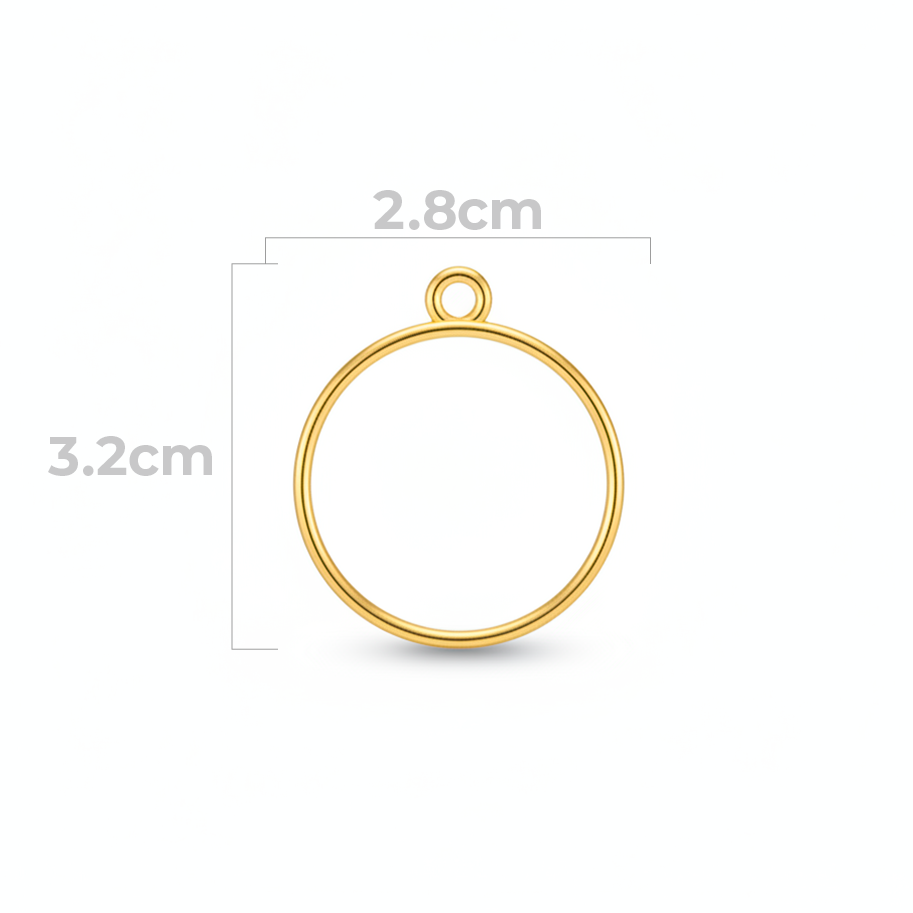Molde Base Circulo Silueta 3.2cm En Aleación Para Resina