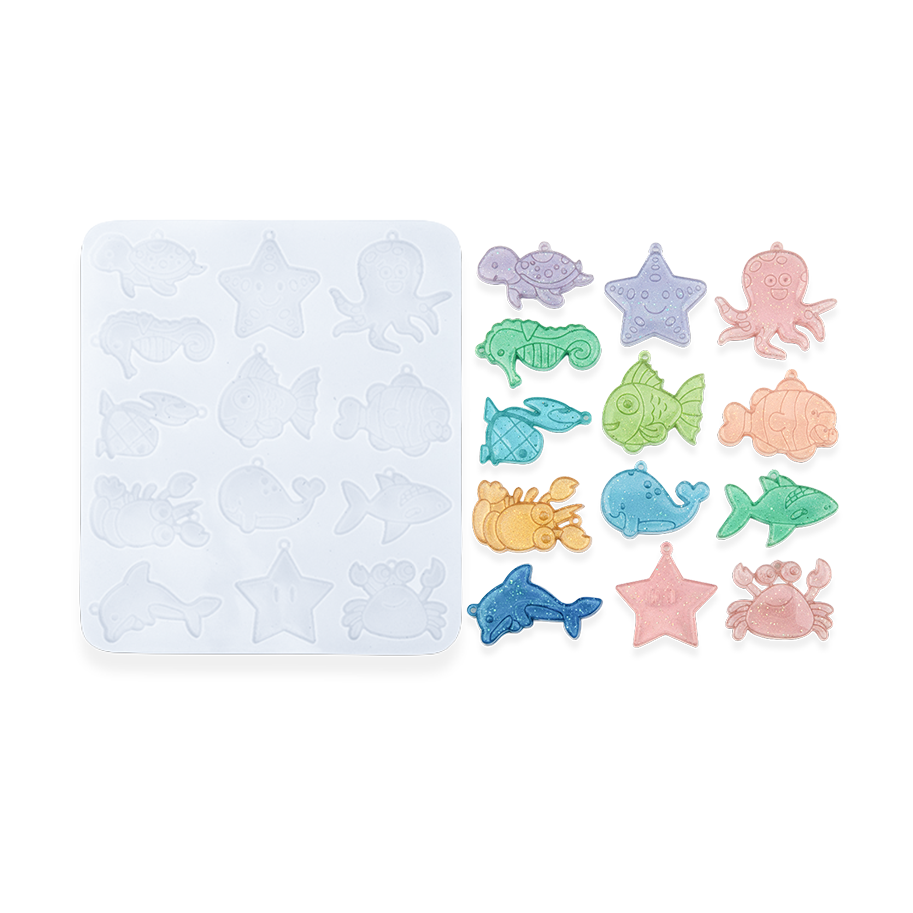Molde De Silicona Animales De Mar 02 19cm x 21cm Para Resina