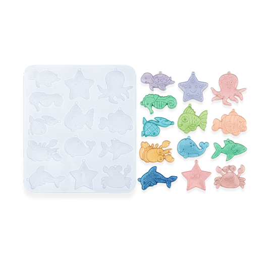 Molde De Silicona Animales De Mar 02 19cm x 21cm Para Resina