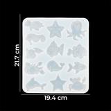 Molde De Silicona Animales De Mar 02 19cm x 21cm Para Resina