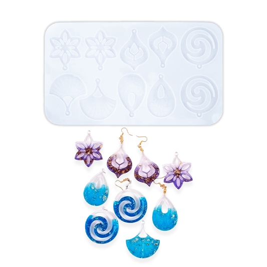 Molde De Silicona Aretes 24cm x 14cm Para Resina