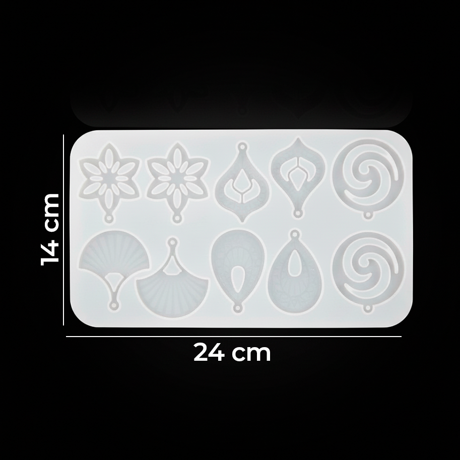 Molde De Silicona Aretes 24cm x 14cm Para Resina