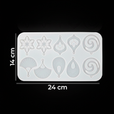 Molde De Silicona Aretes 24cm x 14cm Para Resina