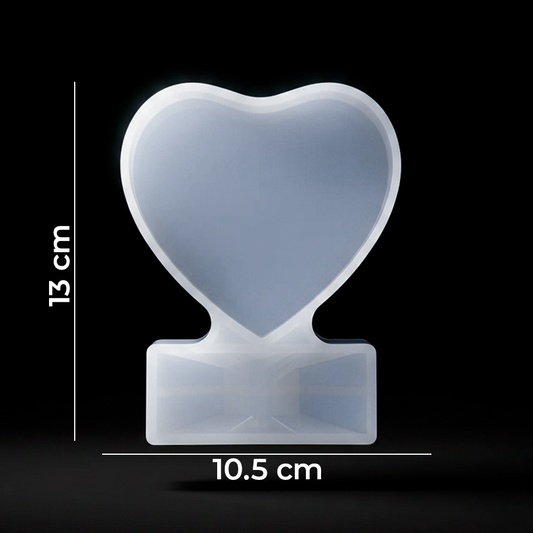 Molde De Silicona Corazón Pequeño + Base Para Marco De Fotos Para Resina