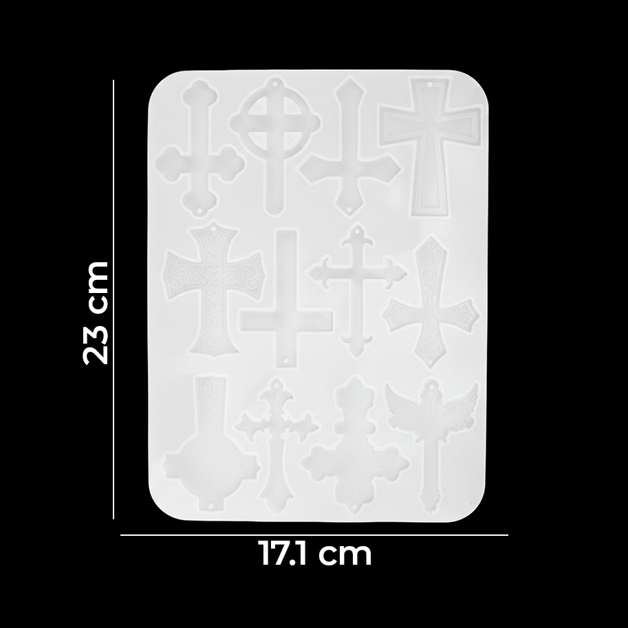Molde De Silicona Cruces 17cmx23cm Para Resina