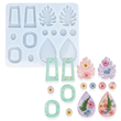 Molde De Silicona Figuras 02 Para Aretes/Dijes 13 x 11.5 Cm Para Resina