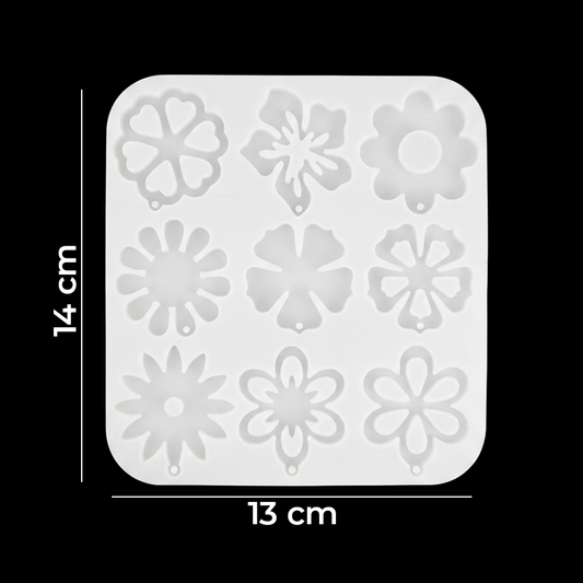 Molde De Silicona Flores 13cm x 14cm Para Resina