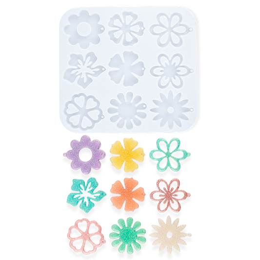 Molde De Silicona Flores 13cm x 14cm Para Resina
