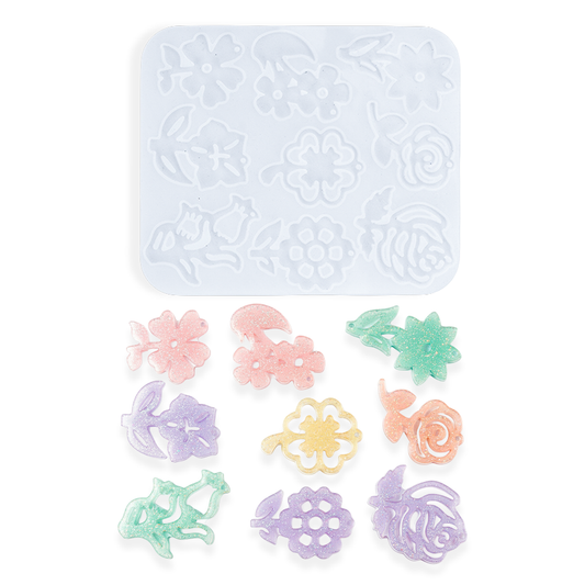 Molde De Silicona Flores Completas 15cm x 12cm Para Resina