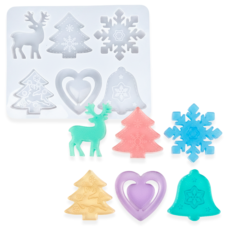 Molde De Silicona Navideño 12.5 x 16 cm Para Resina